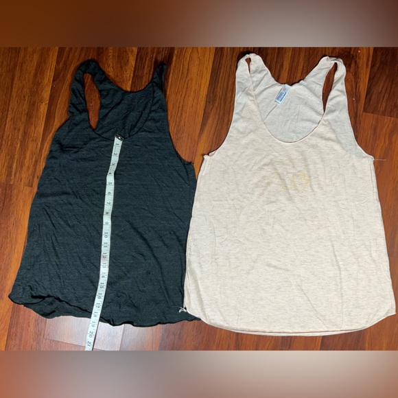 SET OF TWO American Apparel Tri-Blend Racer Back Tank Top Oatmeal Women’s Large - Picture 2 of 3